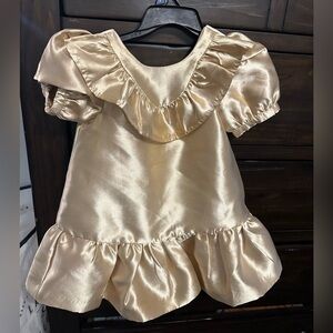 Janie and Jack Satin Dress gold satin